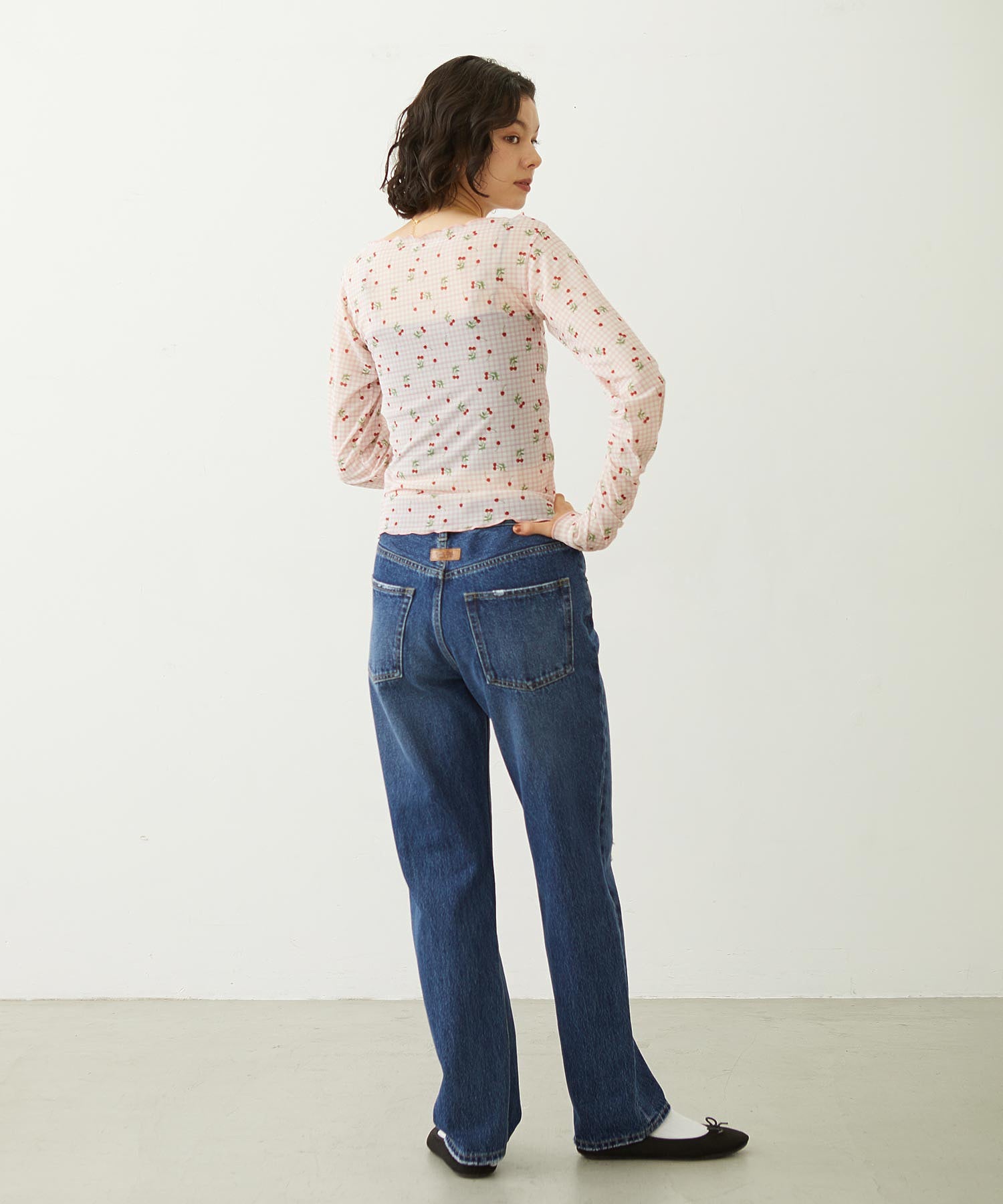 REPAIR DETAIL DENIM PANTS