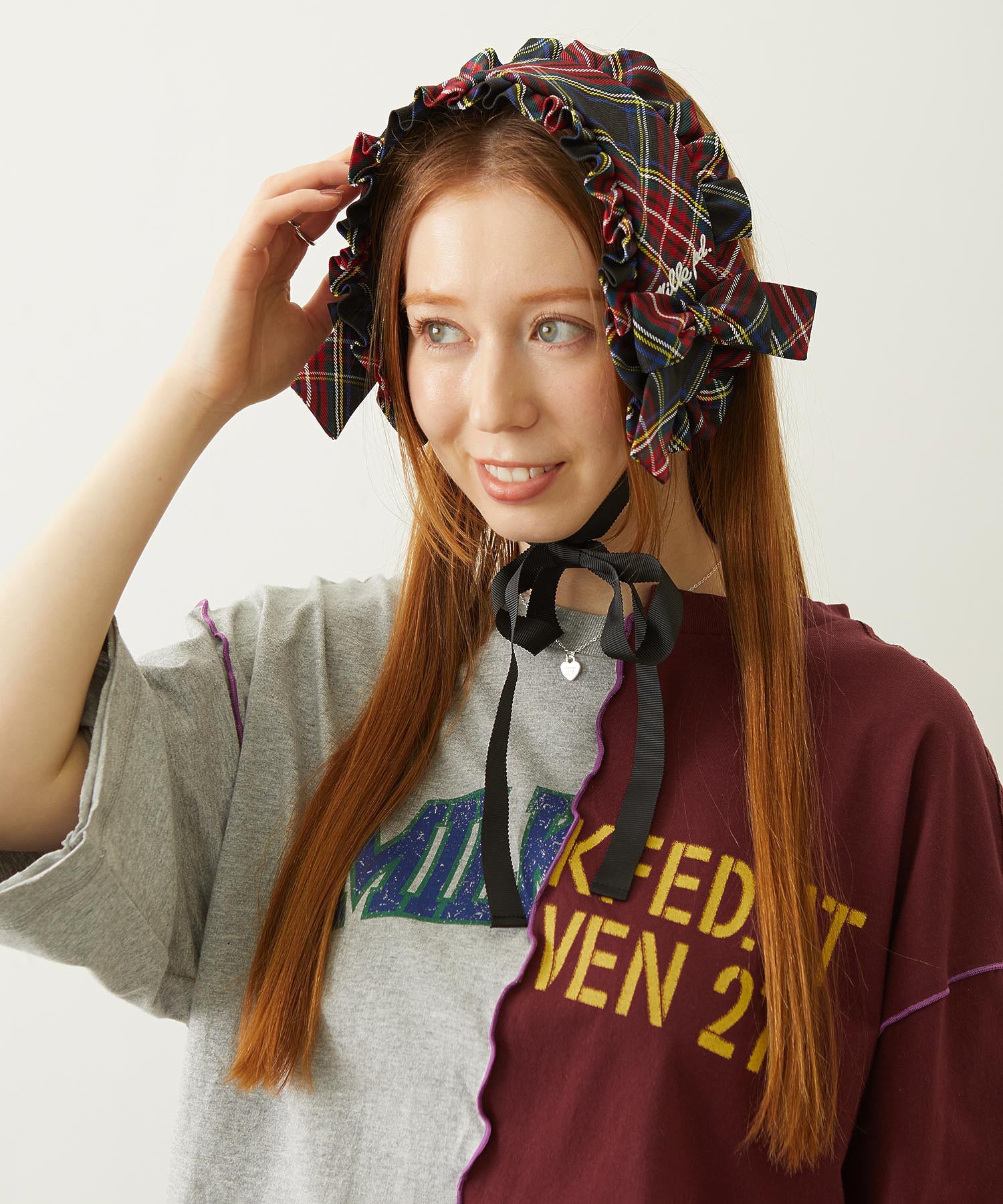 FRILLED TARTAN EARMUFFS
