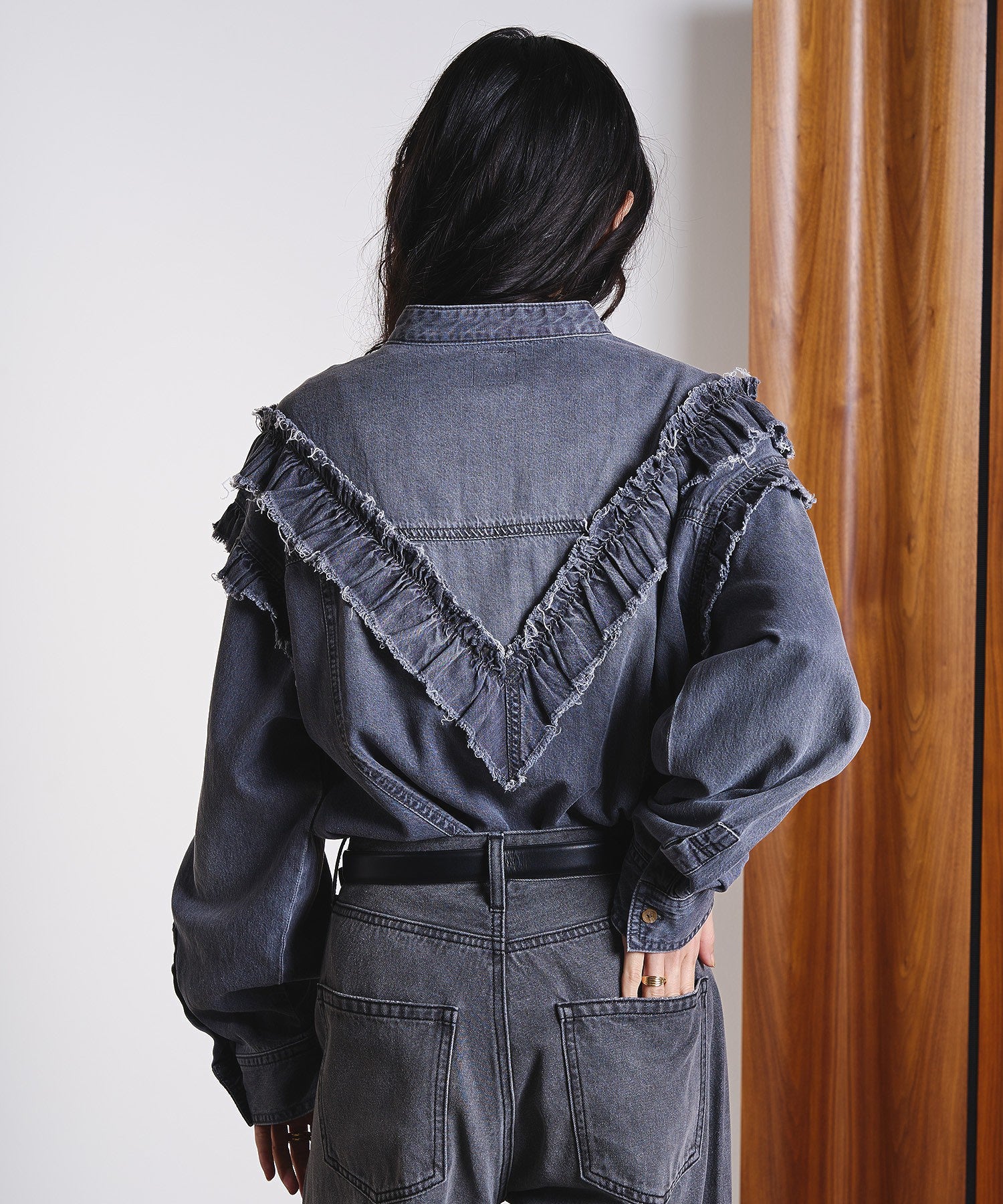 FRILL DENIM SHIRTS