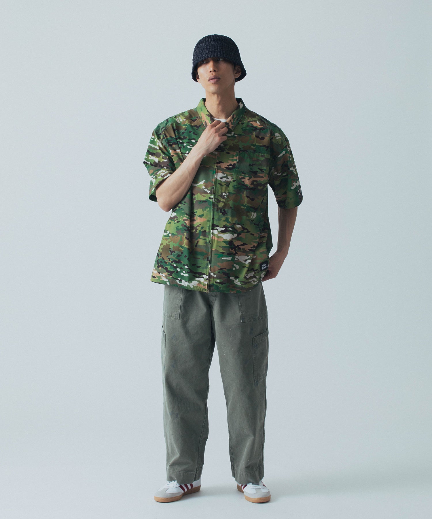 WILDTHINGS/ワイルドシングス/PRINT SLANT S/S SHIRT/WT24035AD