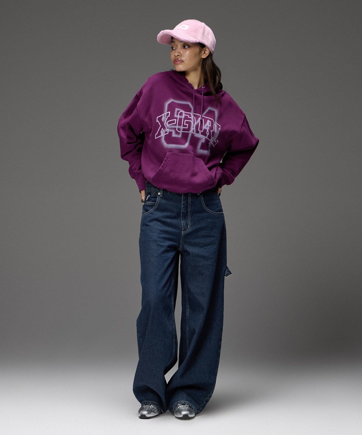LOOP WITH BUCKLE WIDE LEG DENIM PANTS