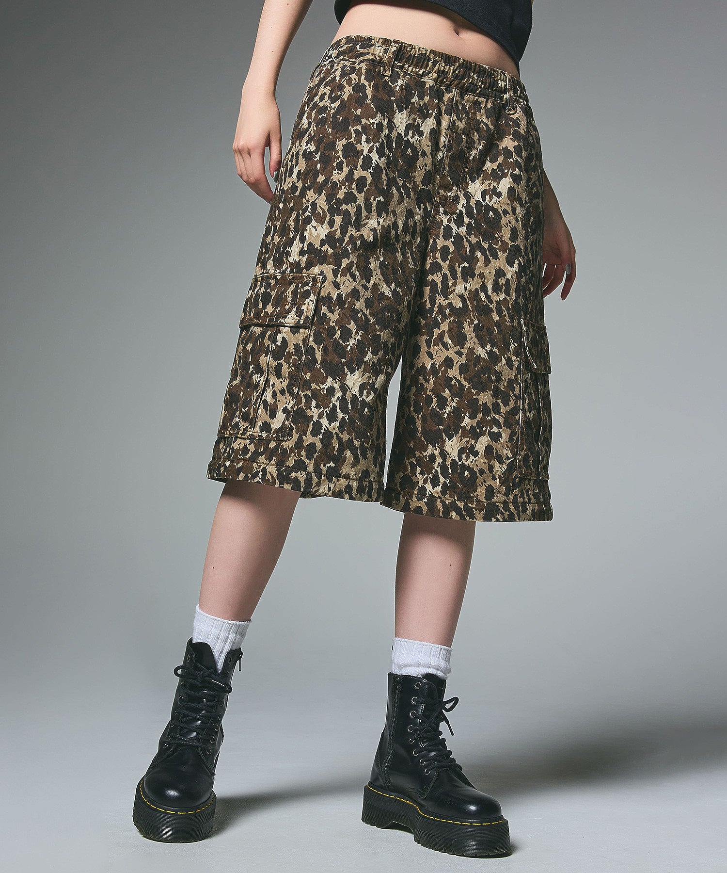 WASHED 2WAY WIDE LEG CARGO PANTS