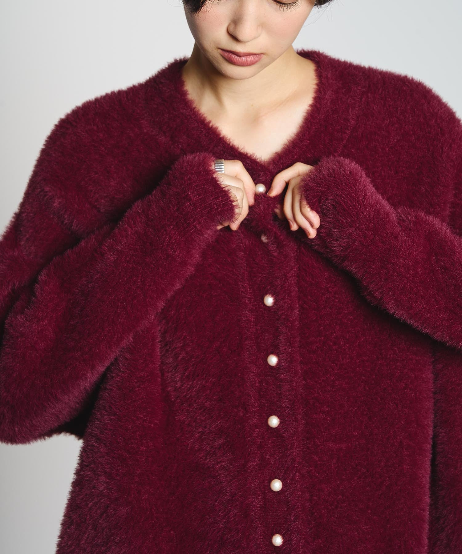 GENE HEAVENS/COTTON PEARL BUTTON CARDIGAN