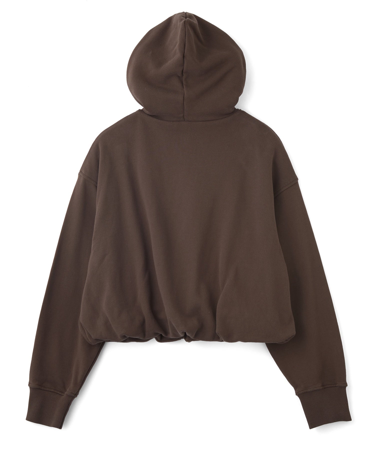 FLOCKED SPRAY LOGO BALLOON HEM SWEAT HOODIE
