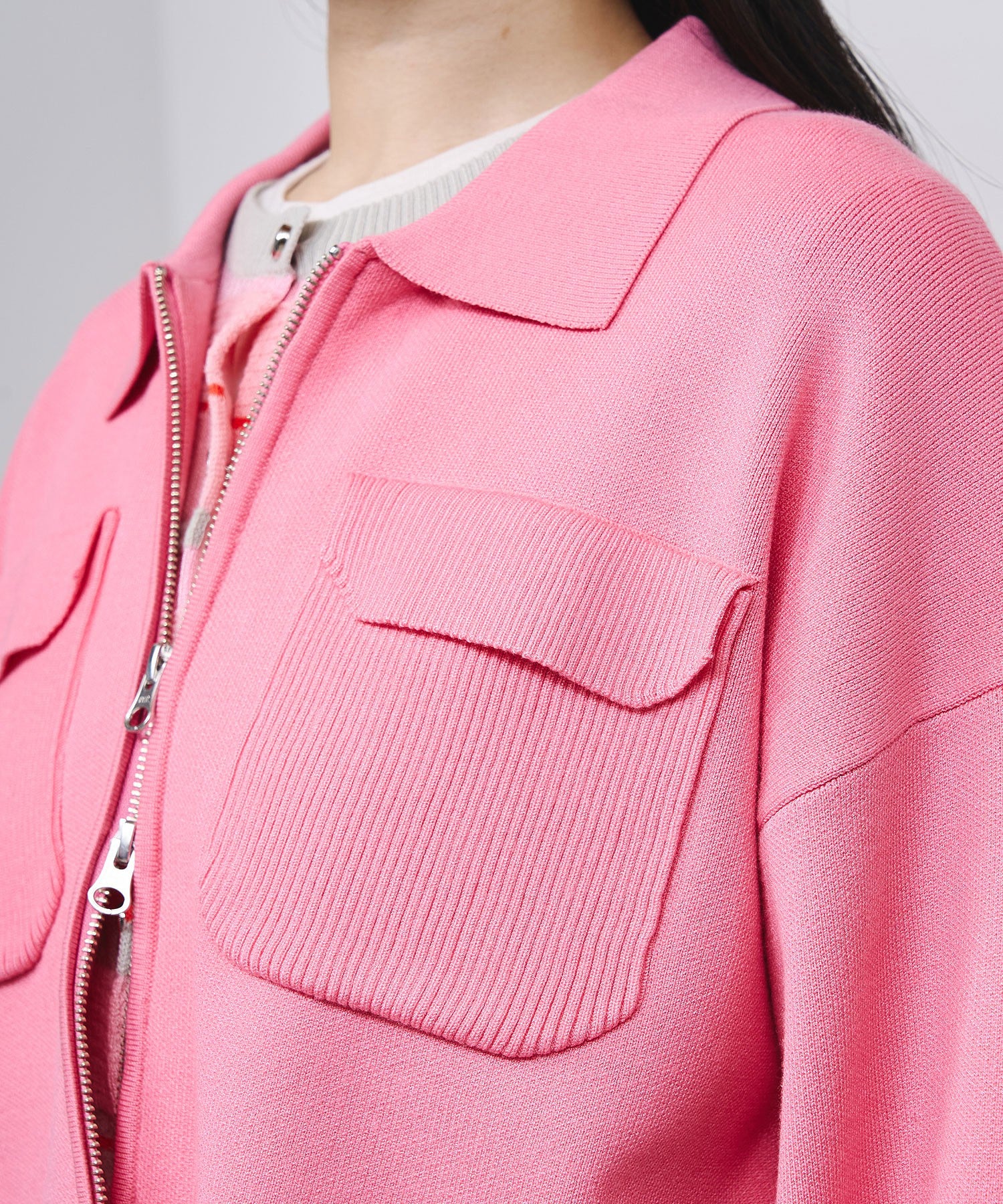 POCKET ZIP CARDIGAN