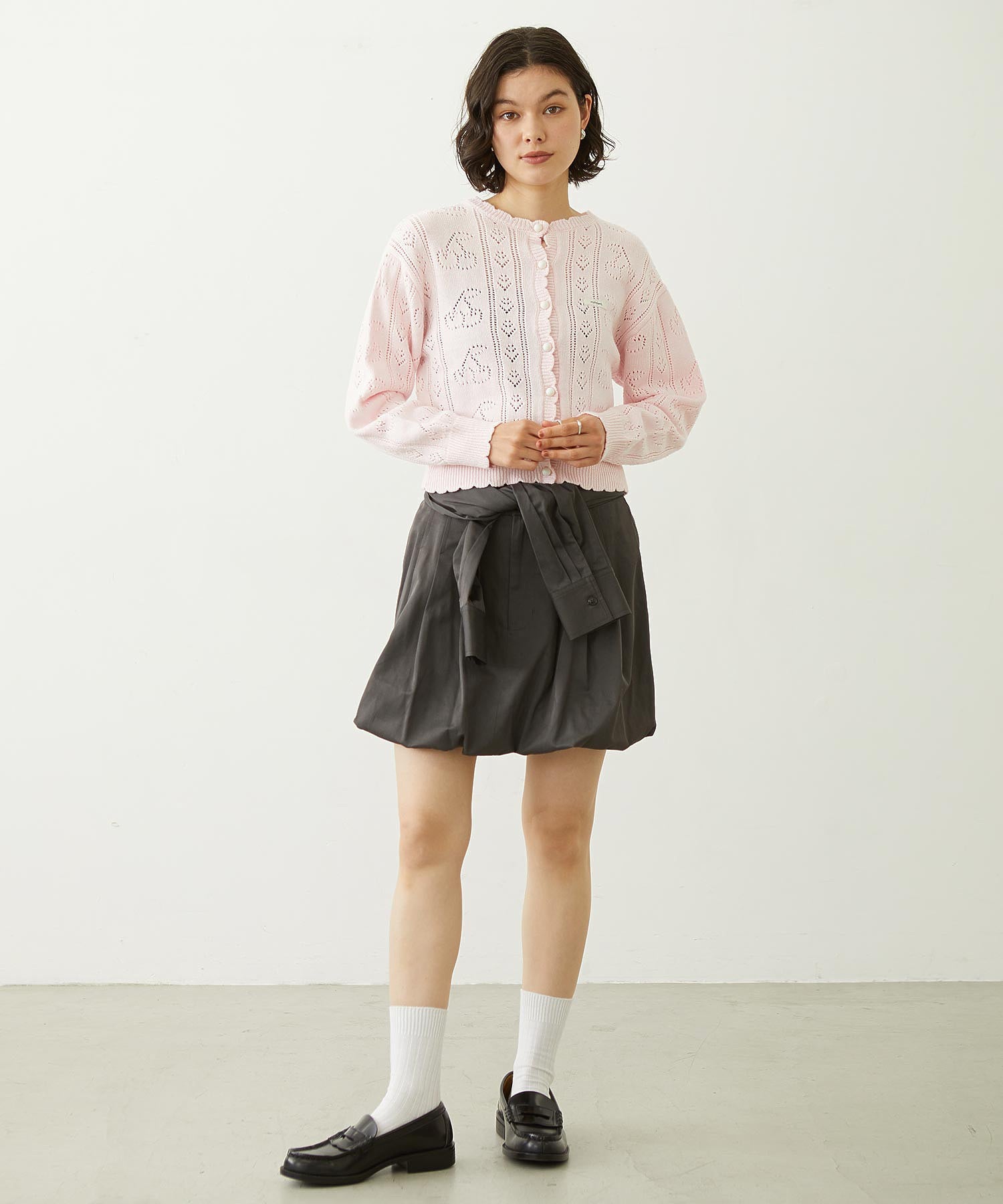 CHERRY OPEN KNIT CARDIGAN