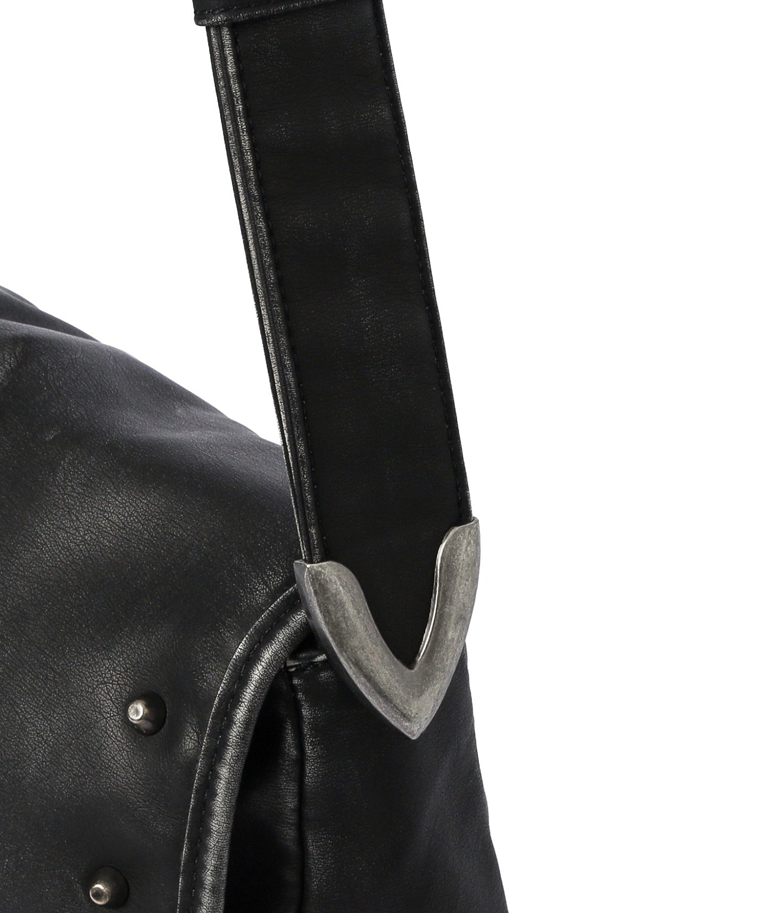 XG LOGO PATCH STUDDED FAUX LEATHER SHOULDER BAG