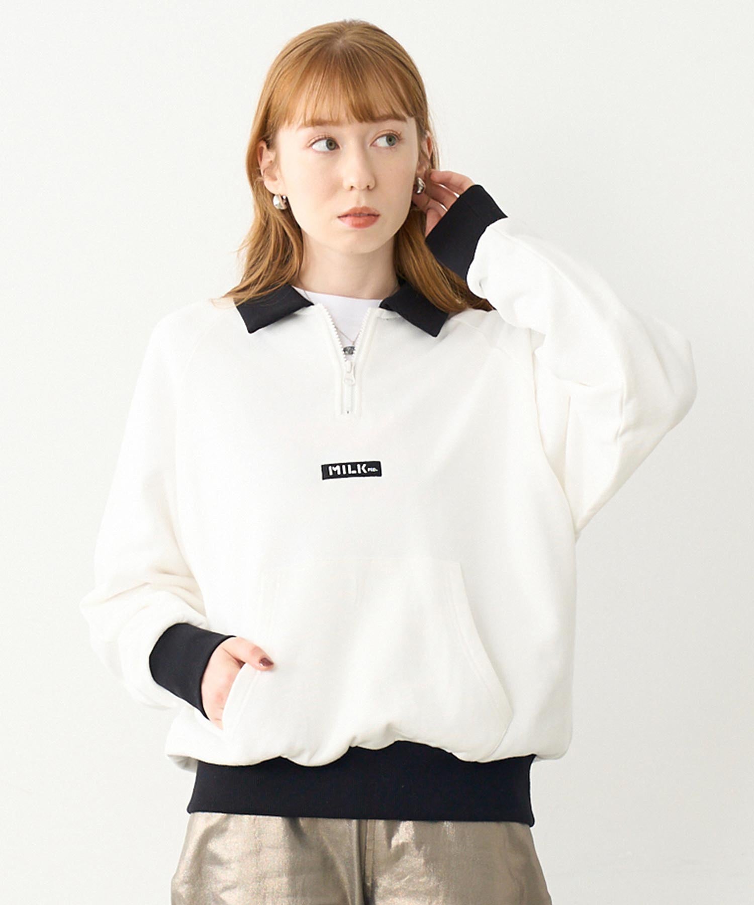 BAR LOGO HALF ZIP TOP