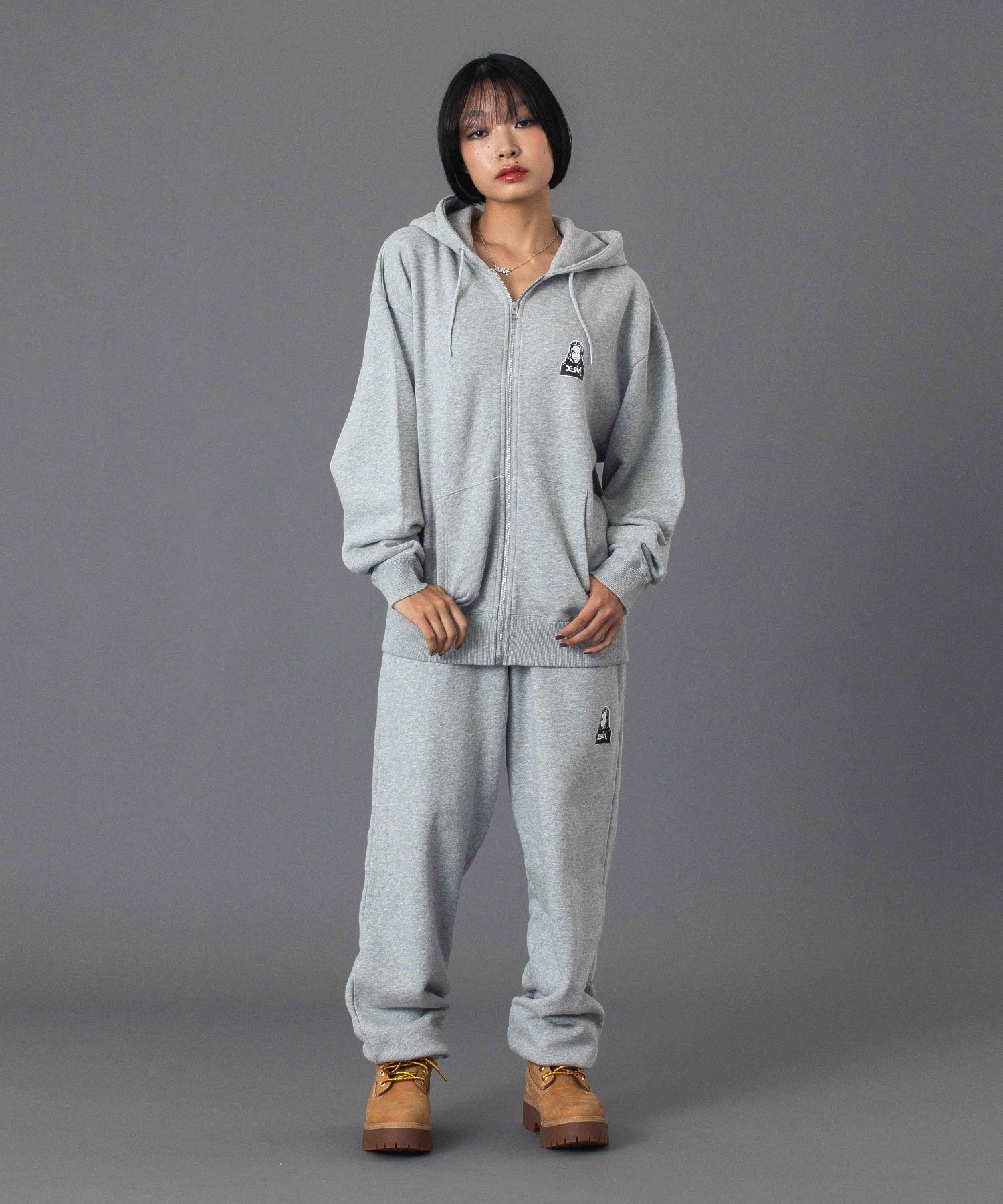 FACE AND WORDS ZIP UP SWEAT HOODIE