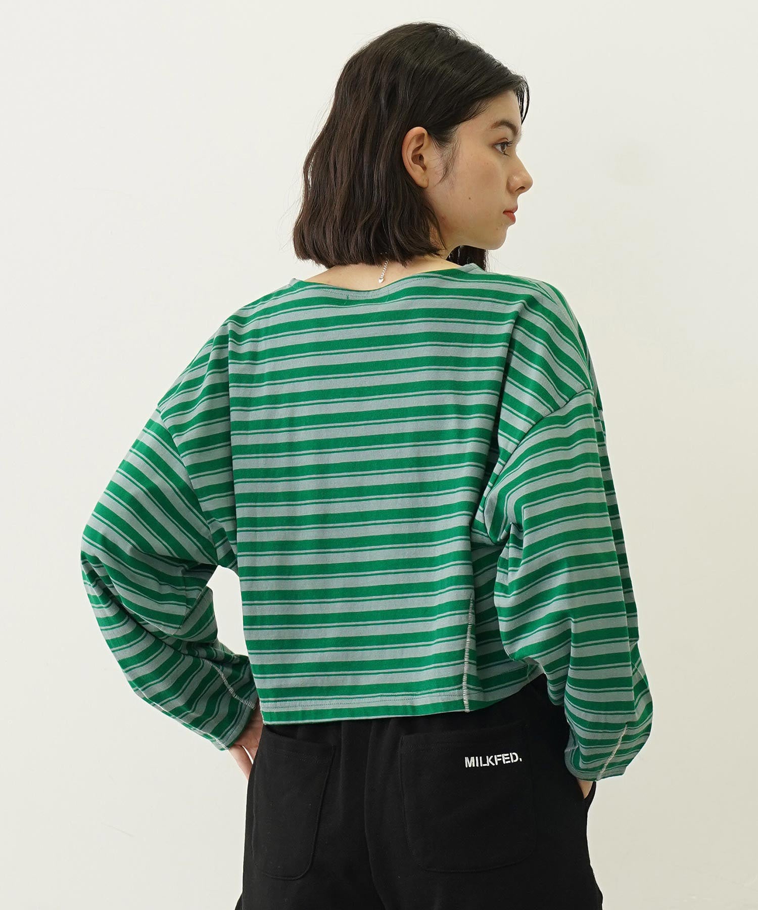 TUCK STRIPE L/S TOP