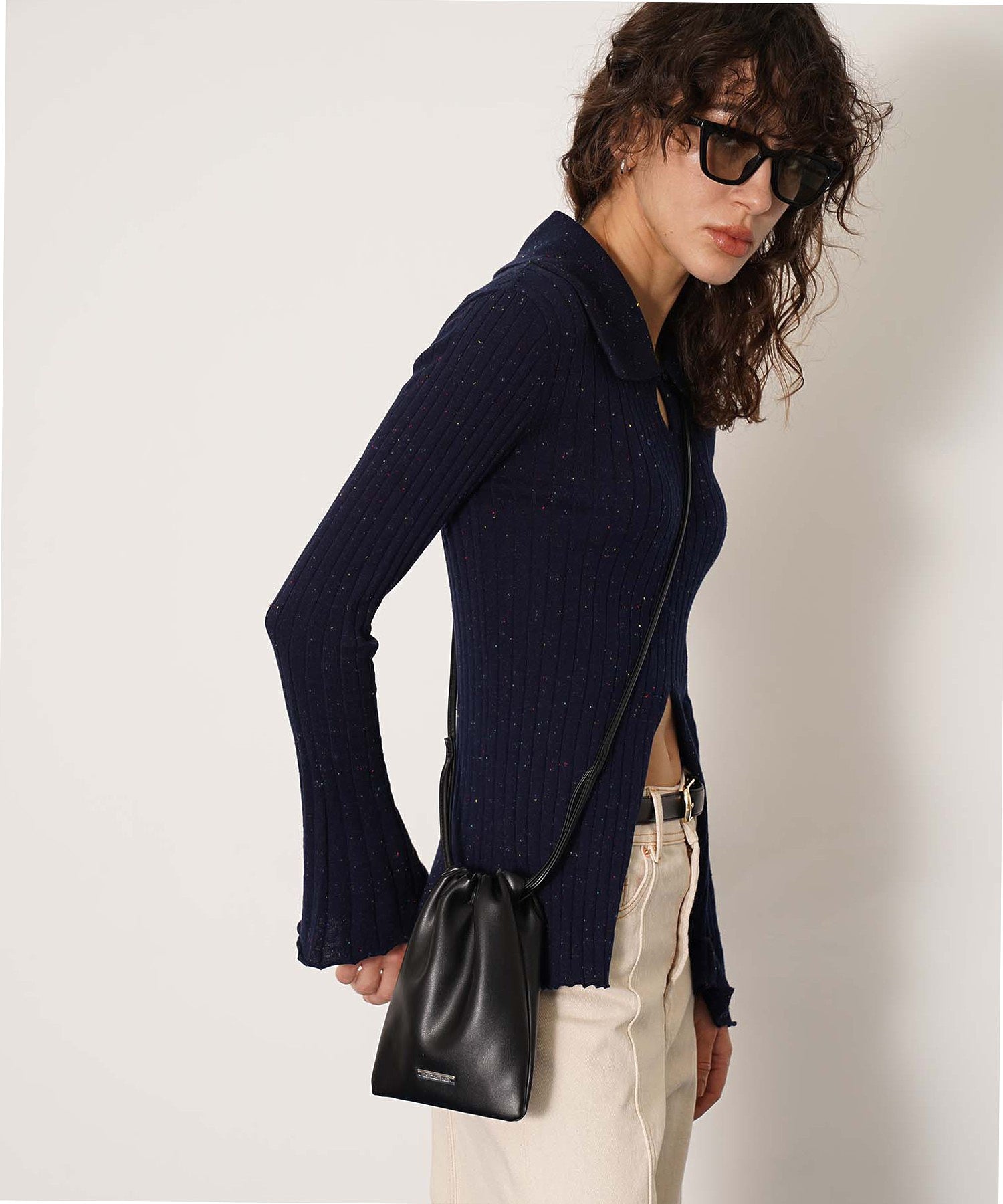 フェイクレザーミニショルダーバッグ