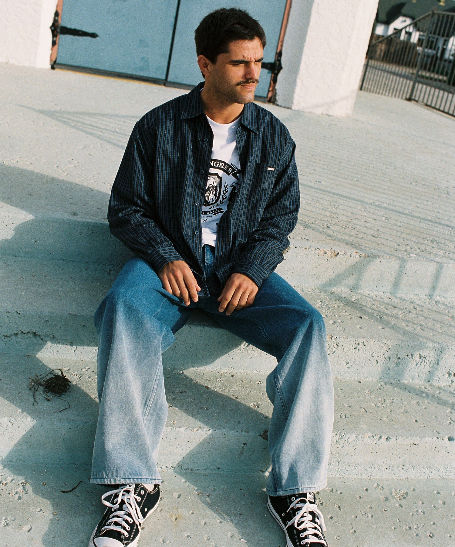 FADED DENIM PANTS