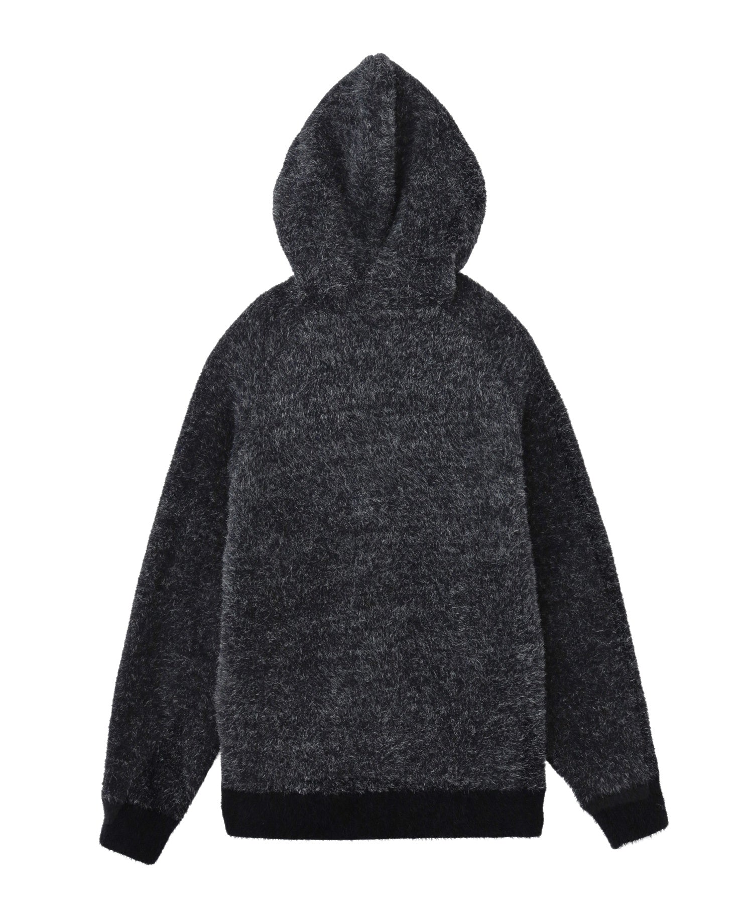 SHAGGY KNIT ZIP UP HOODIE