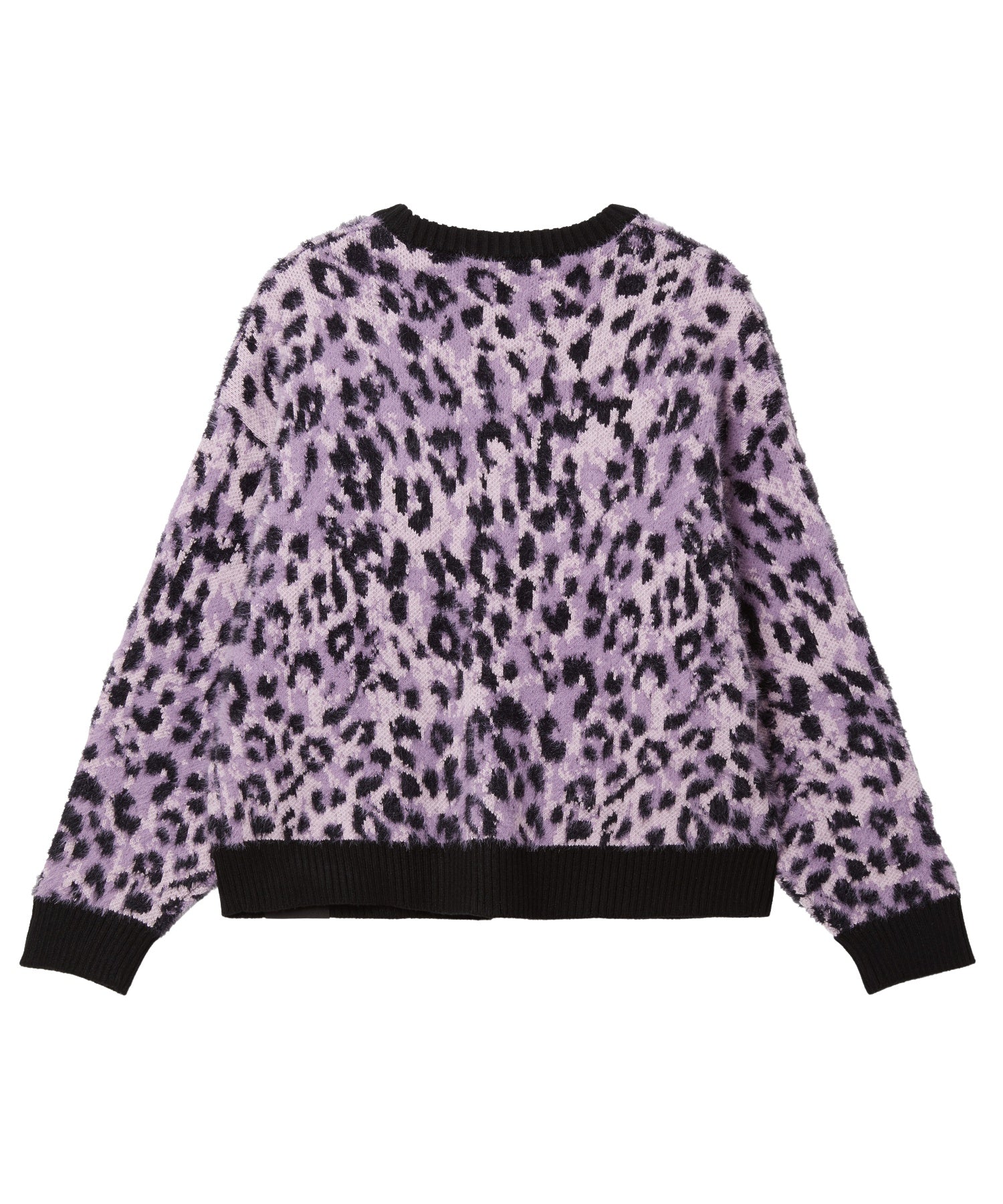 LEOPARD SHAGGY KNIT CARDIGAN