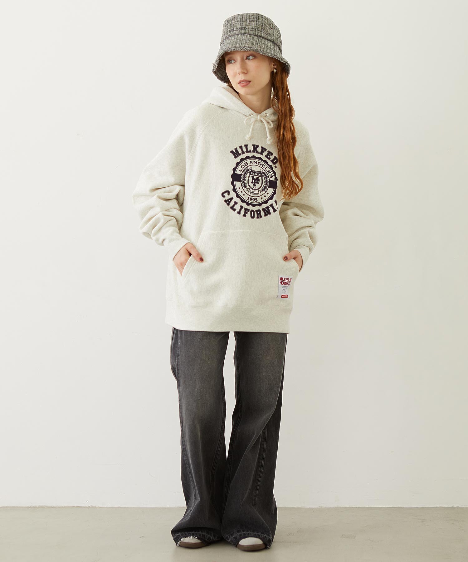 TWEED FRINGE BUCKET HAT