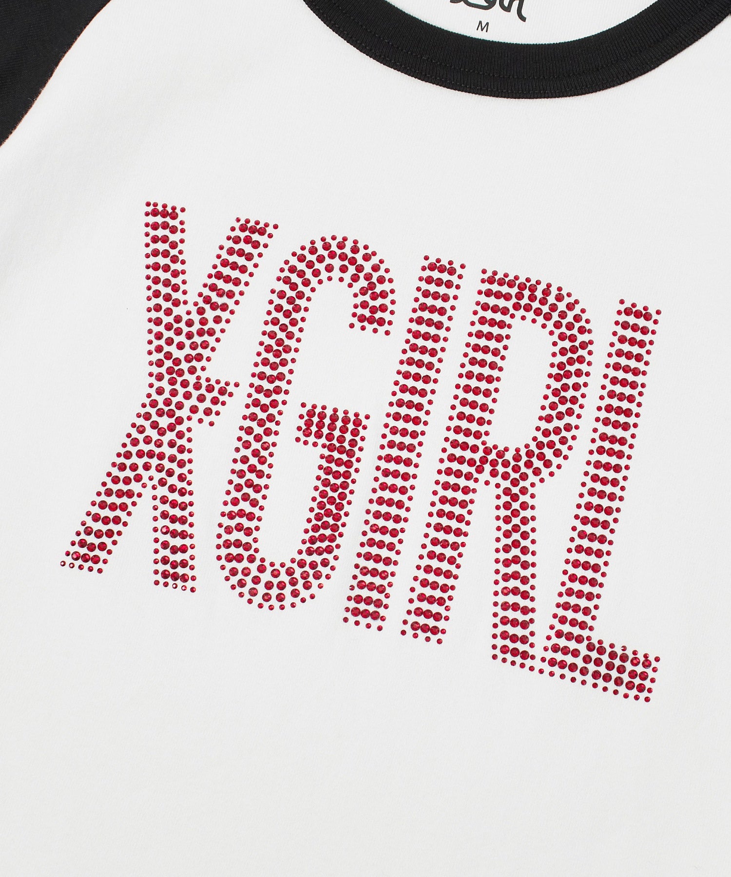RHINESTONE VERTICAL LOGO RAGLAN S/S BABY TEE