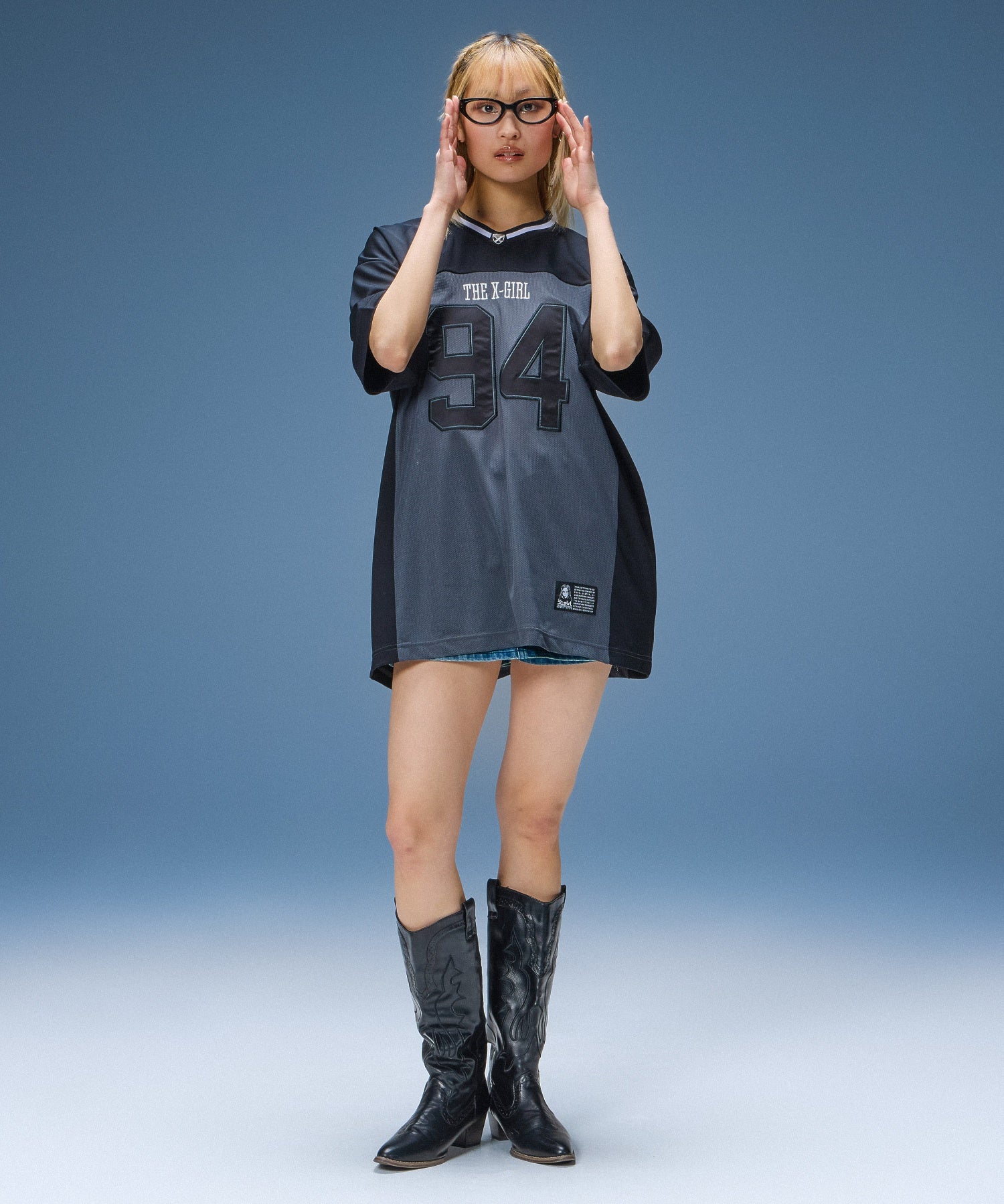FACE LABEL FOOTBALL TEE DRESS