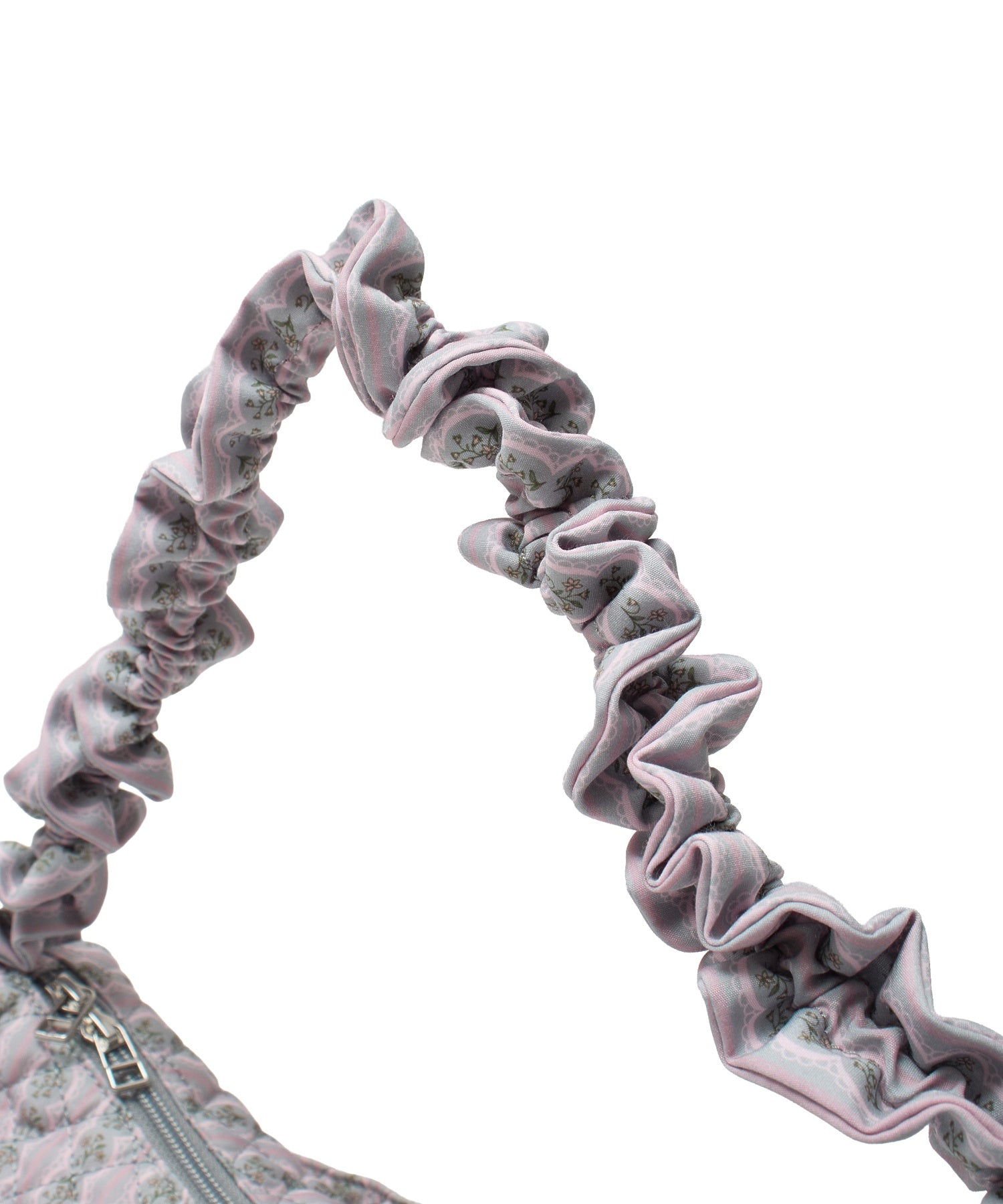 STRIPED FLOWER QUILTED SHOULDER BAG