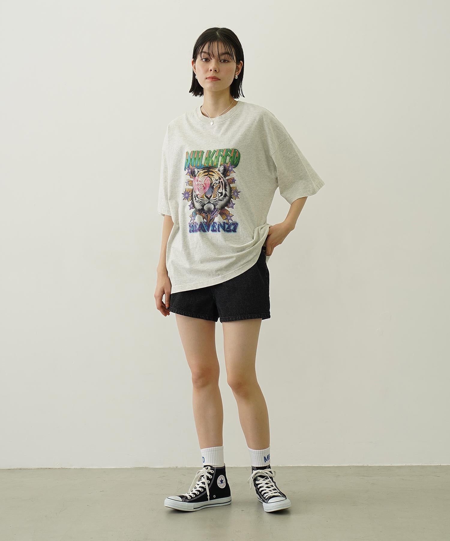 COOPER HEART DENIM SHORT PANTS