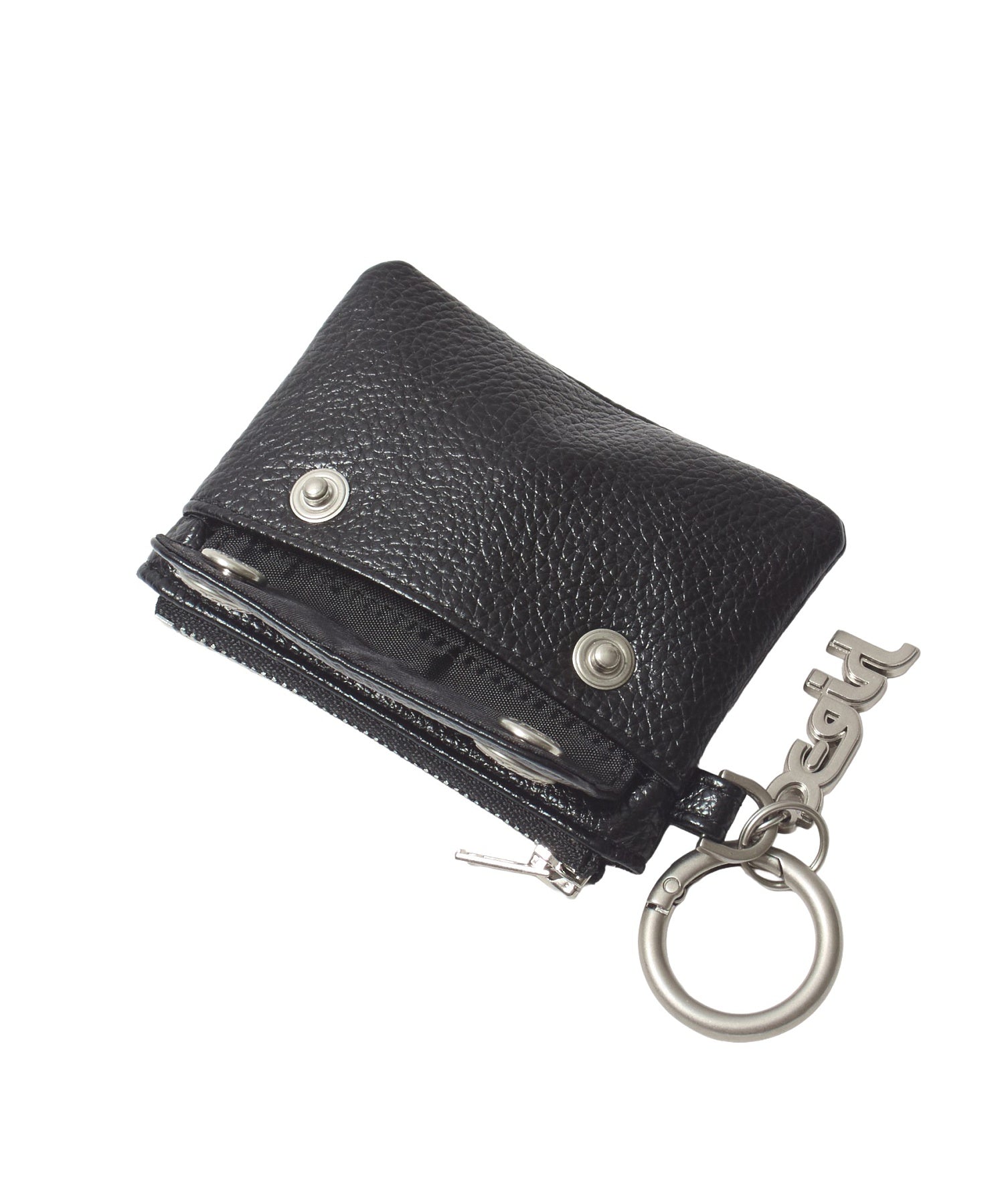 MILLS LOGO CHARM FAUX LEATHER COMPACT WALLET