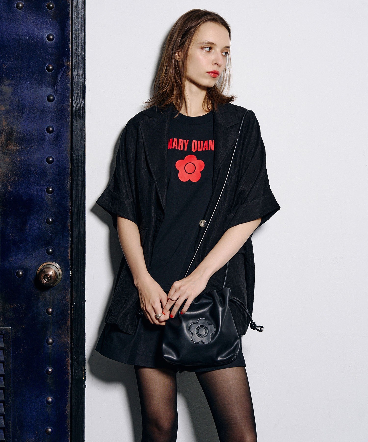 【ROSE BUD別注】MARY QUANT/BASIC LOGO TEE