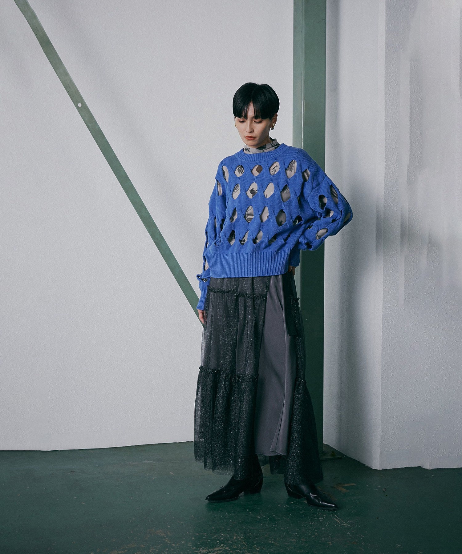 チュールレイヤードスカート