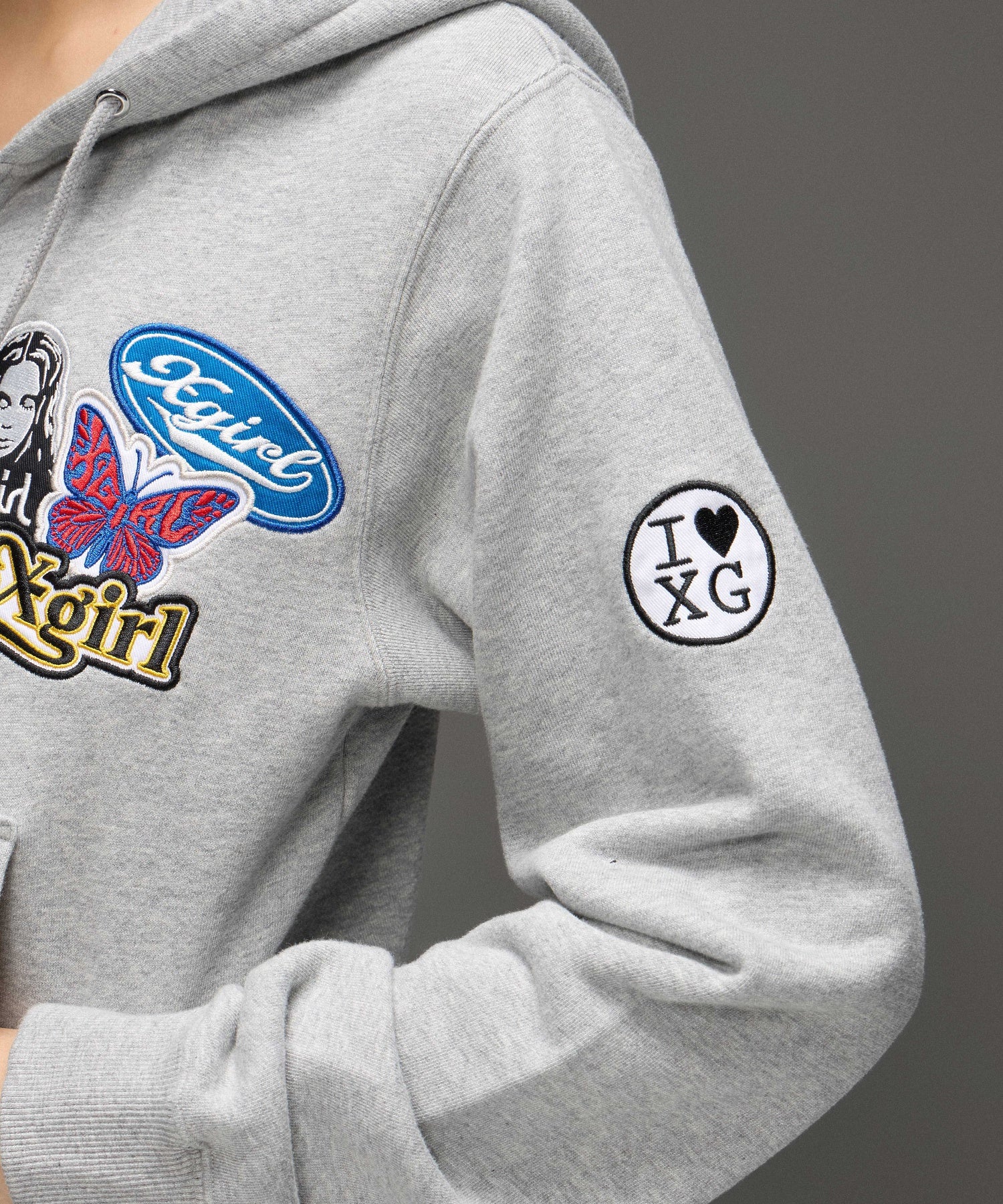 X-girl PATCHES COMPACT ZIP UP SWEAT HOODIE