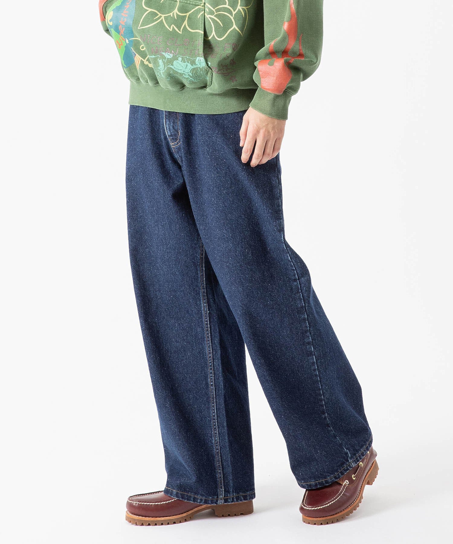 LA STITCH WIDE LEG DENIM PANTS