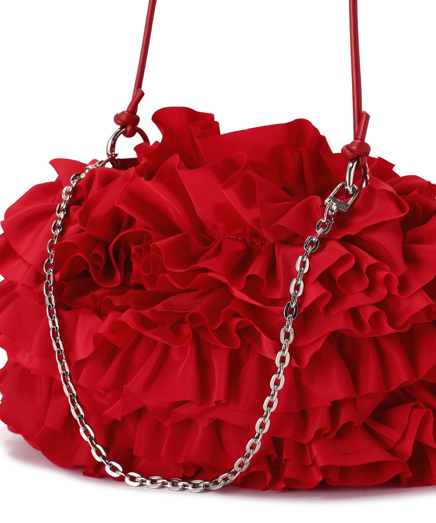 ボリュームフリル巾着バッグ