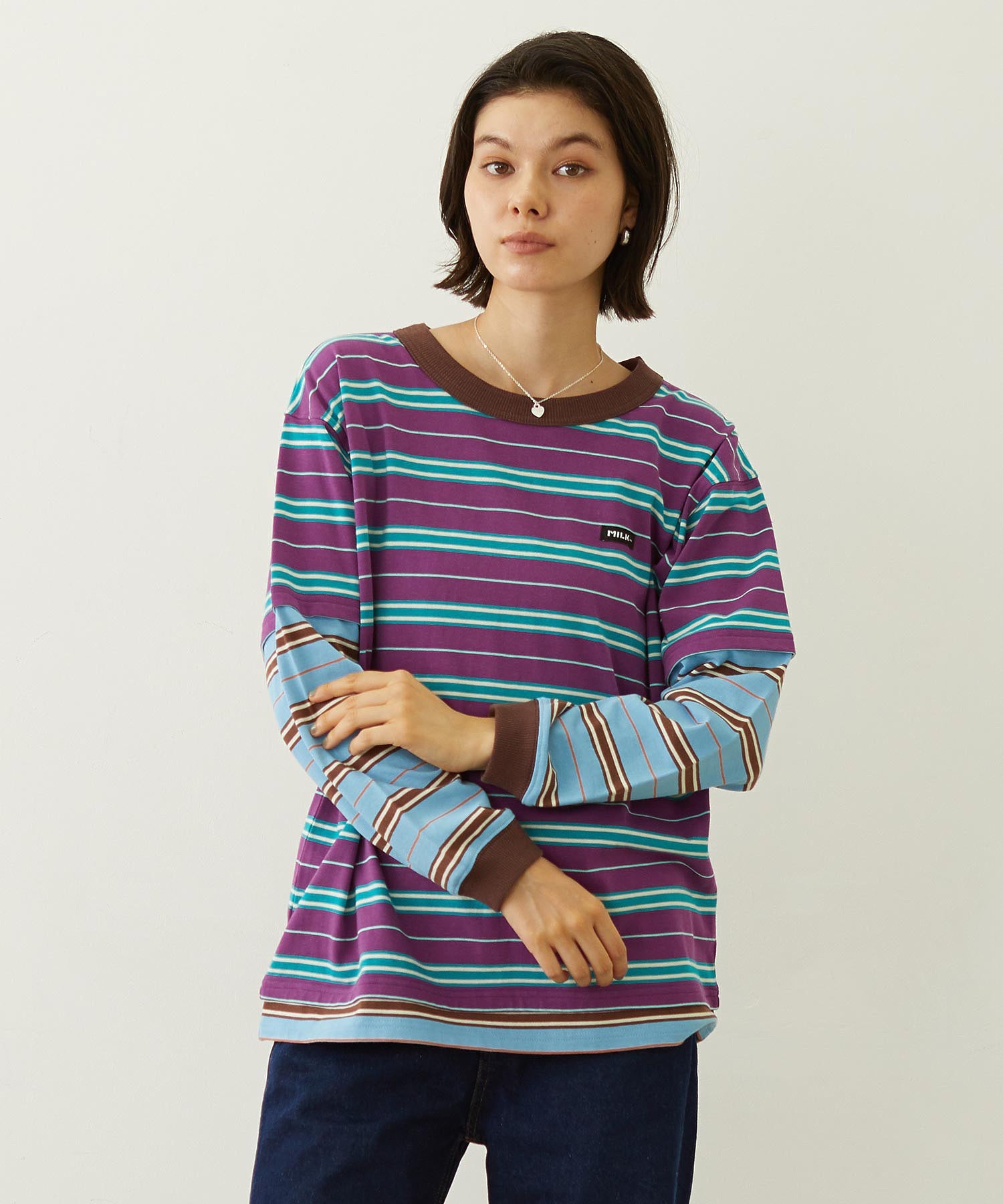 LAYERED LOOK STRIPED TOP