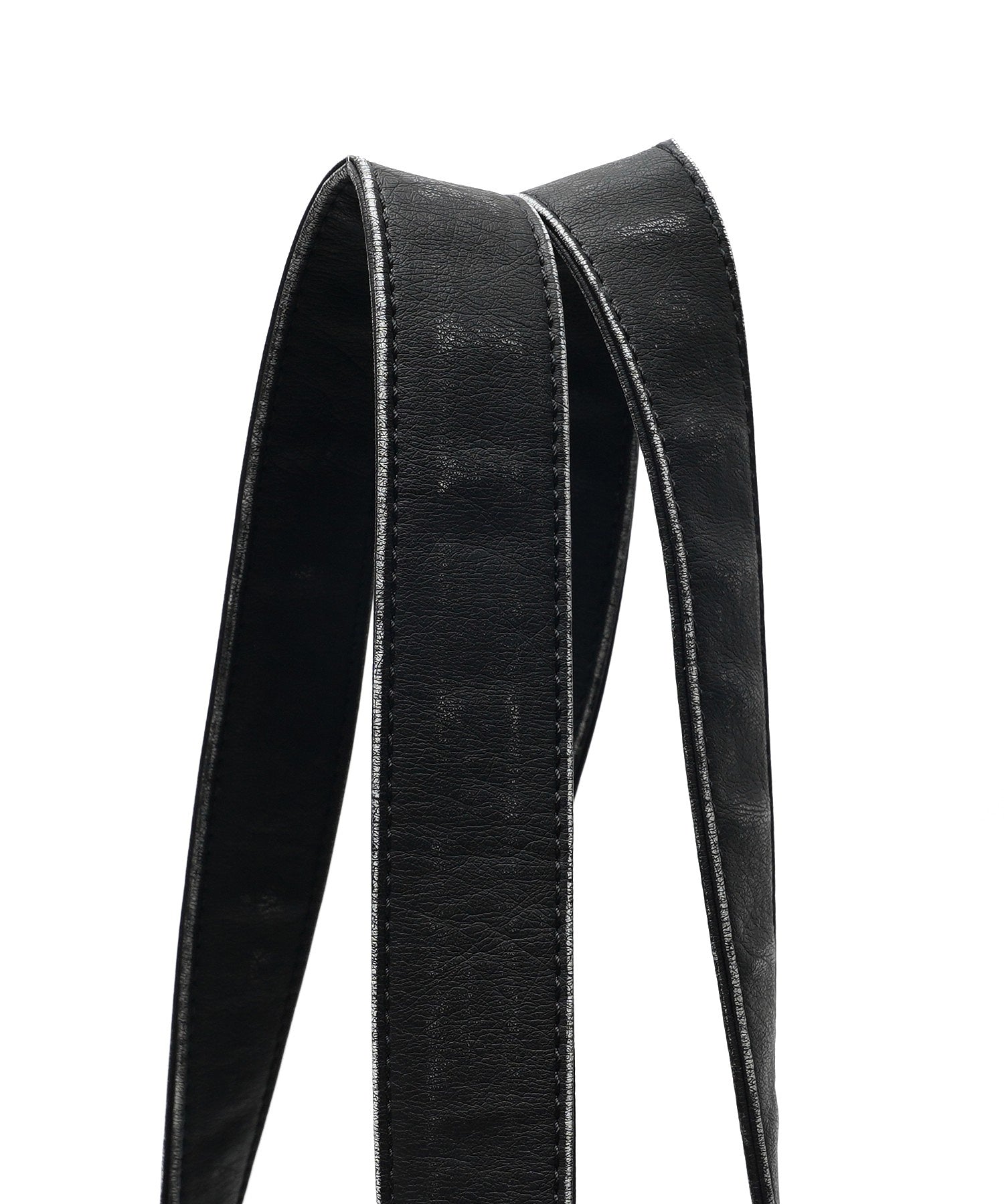 METAL LABEL FAUX LEATHER BAG