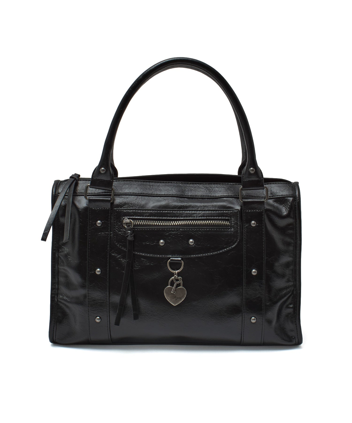 HEART PADLOCK FAUX LEATHER 2WAY BAG