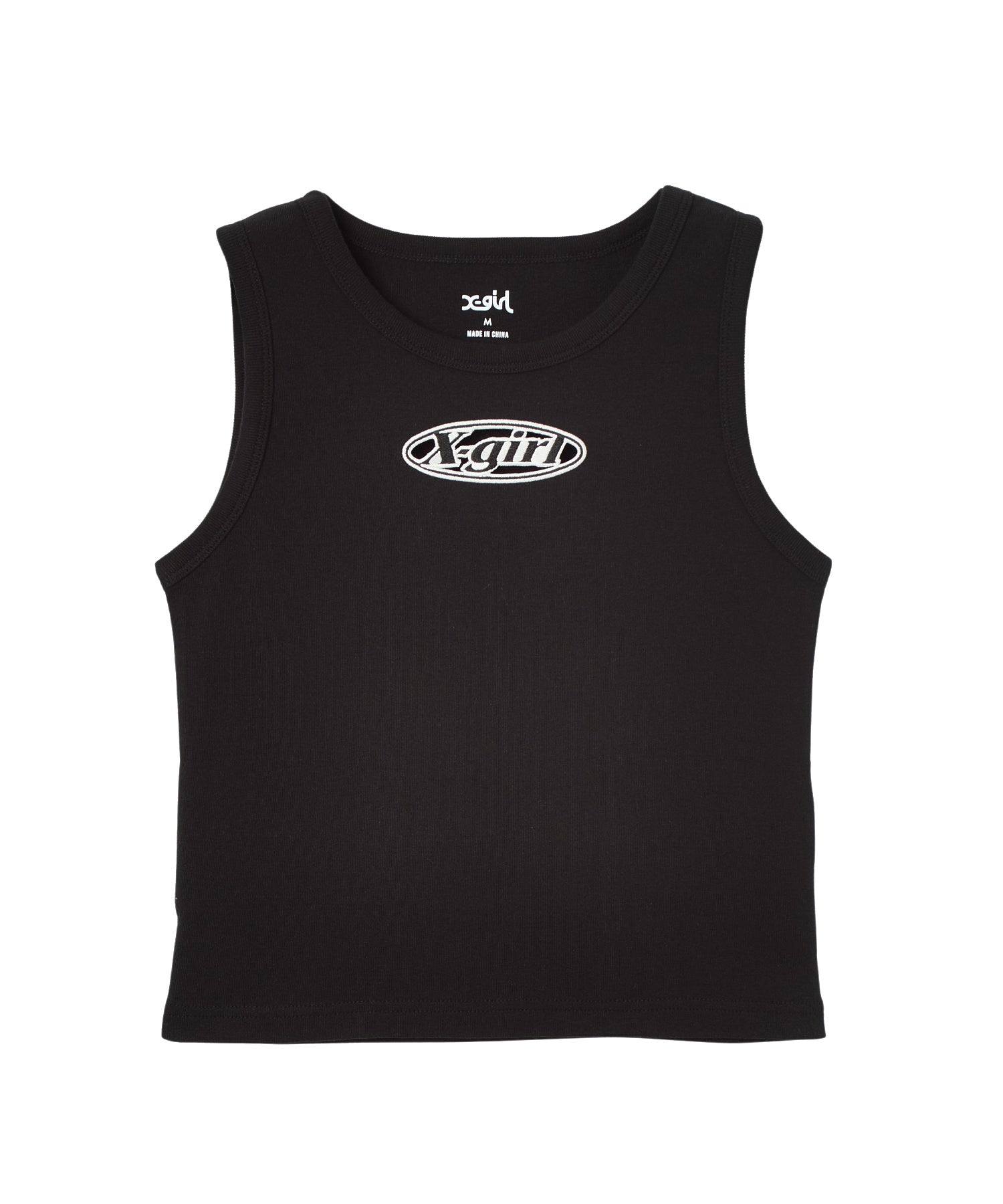 HOLLOW OUT OVAL LOGO TANK TOP