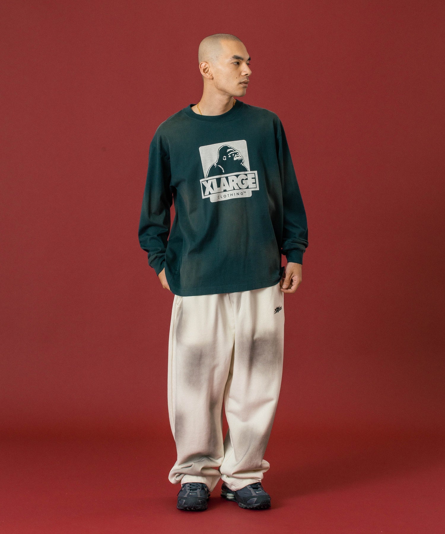 DISCHARGE PRINTED OG L/S TEE