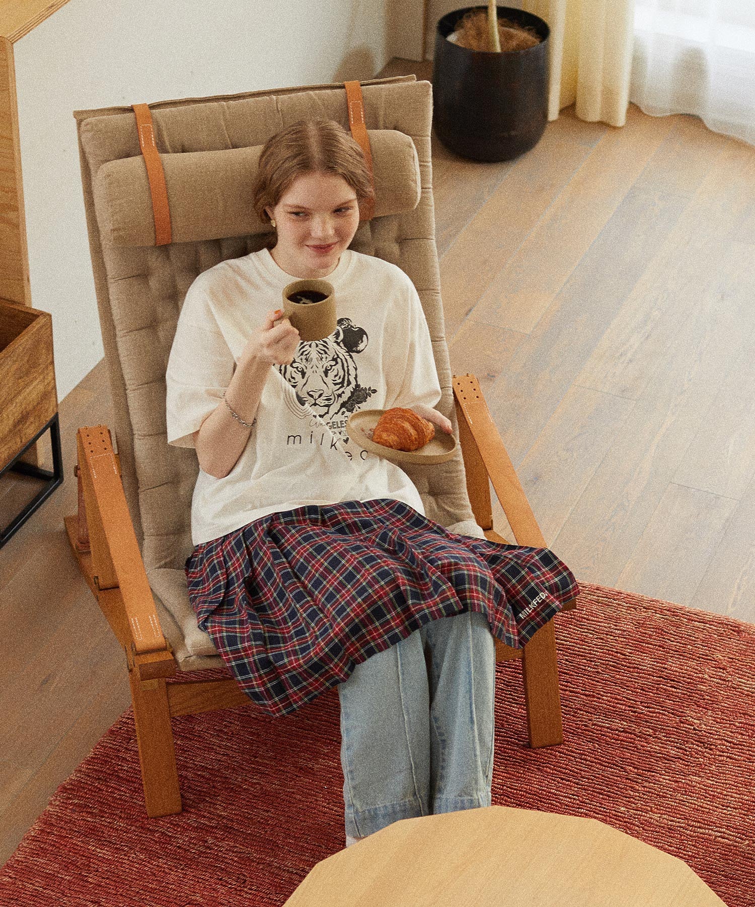 PLEATED PLAID SKIRT