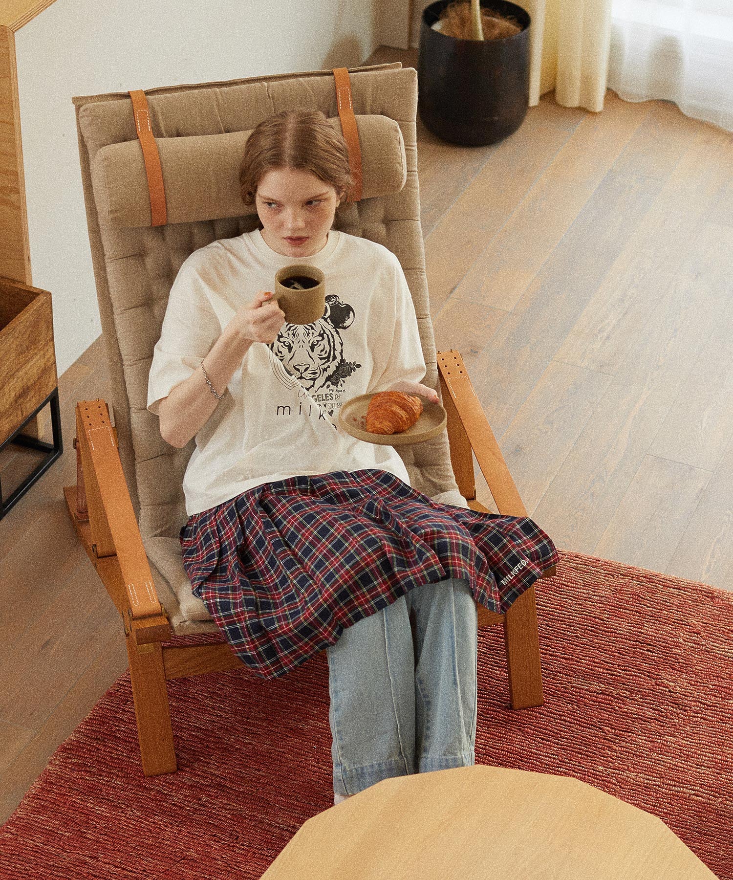 PLEATED PLAID SKIRT