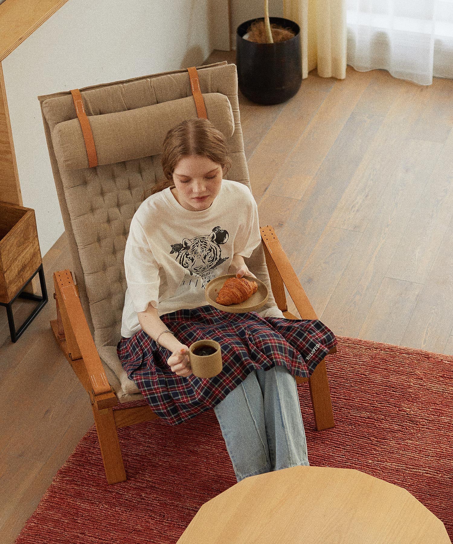 PLEATED PLAID SKIRT