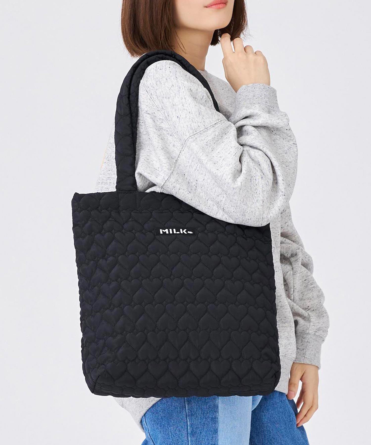 HEART QUILTED TOTE BAG MILKFED.