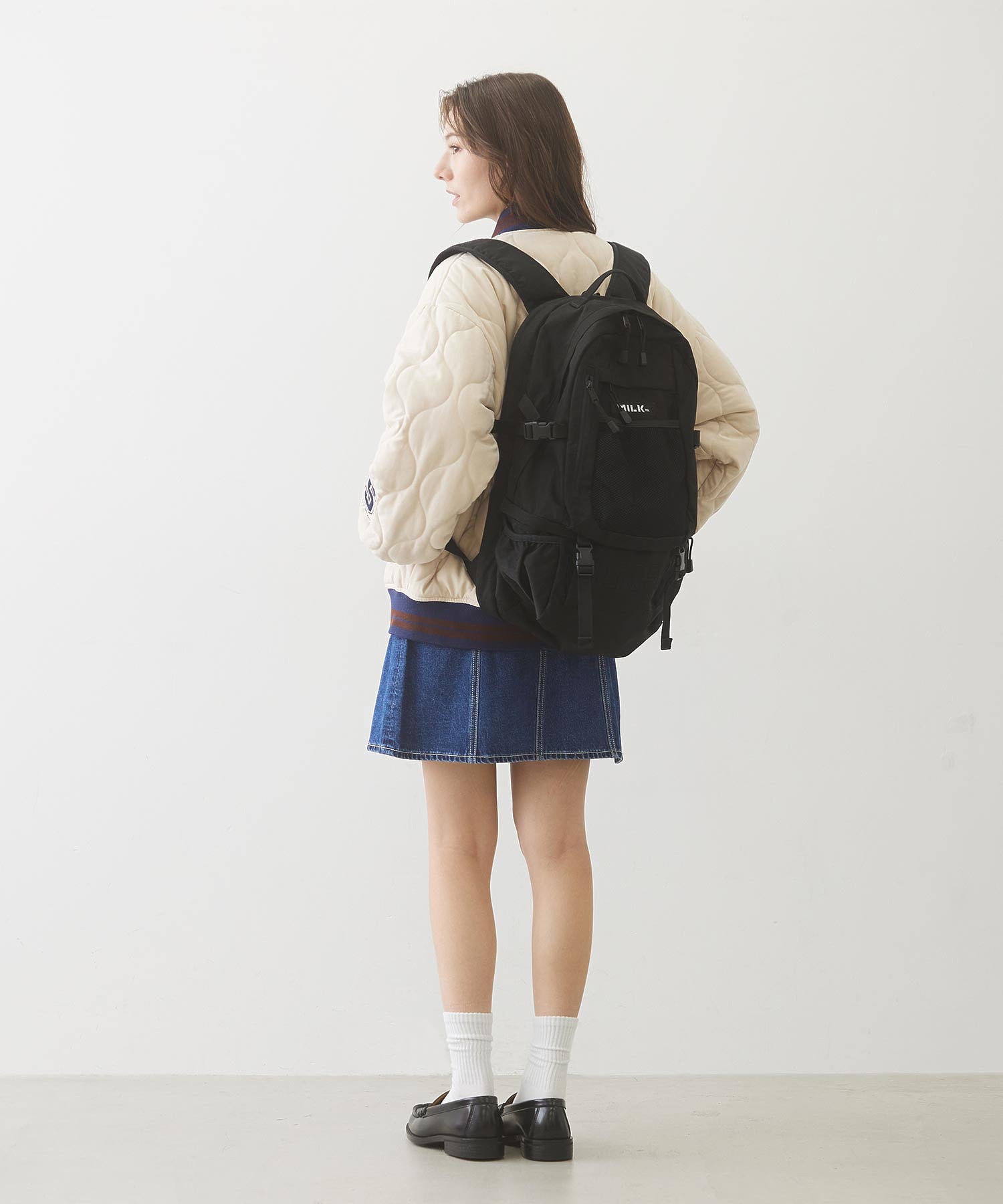 【定番】NEO EMBROIDERY BIG BACKPACK BAR MILKFED.