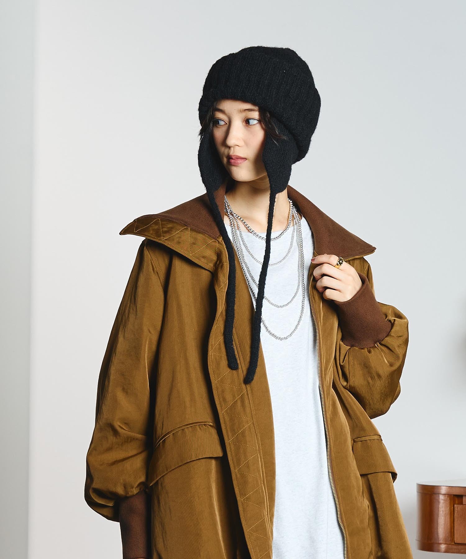 【ROSE BUD別注】EAR FLAP KNIT CAP