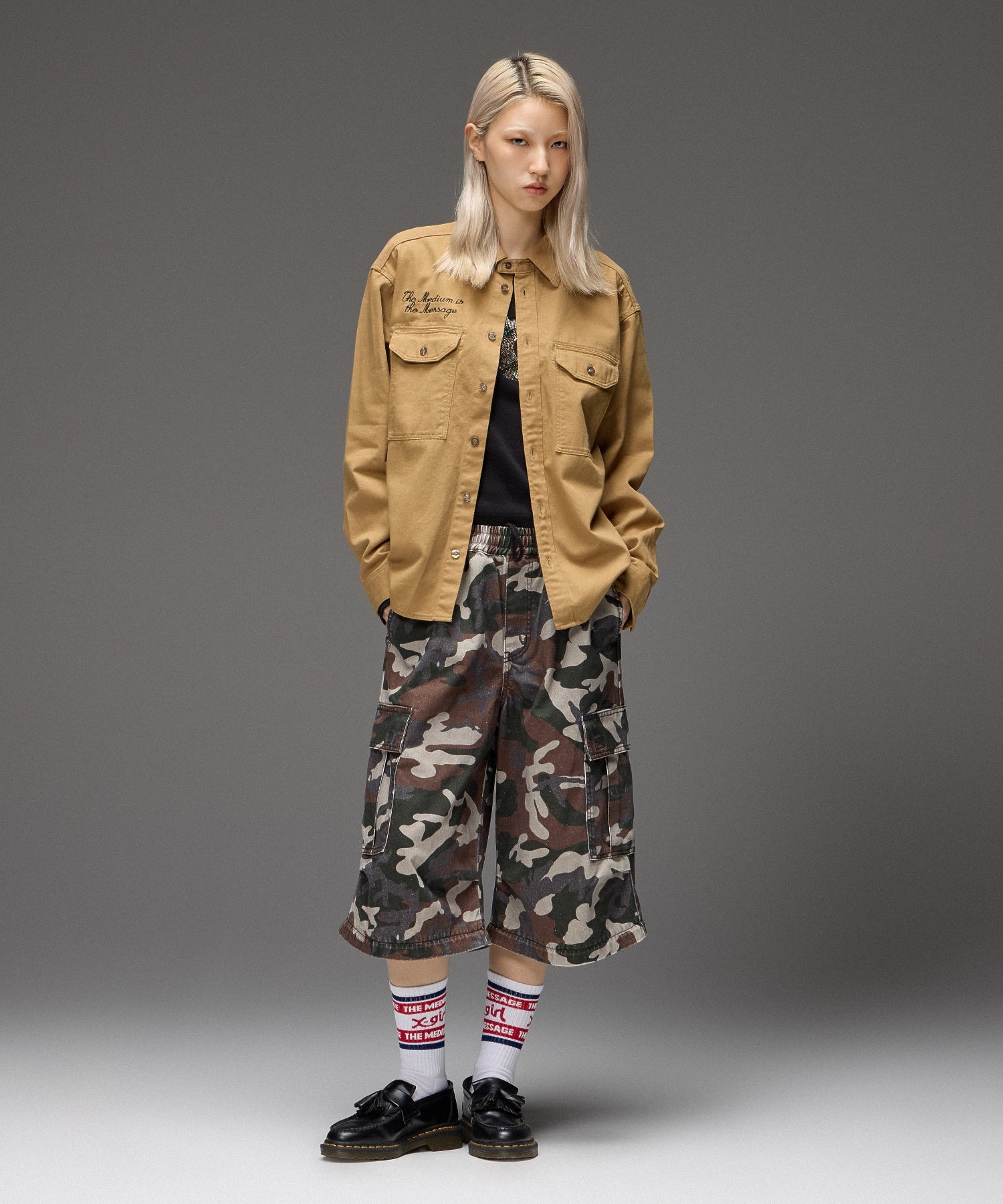 FACE LABEL WORK L/S SHIRT