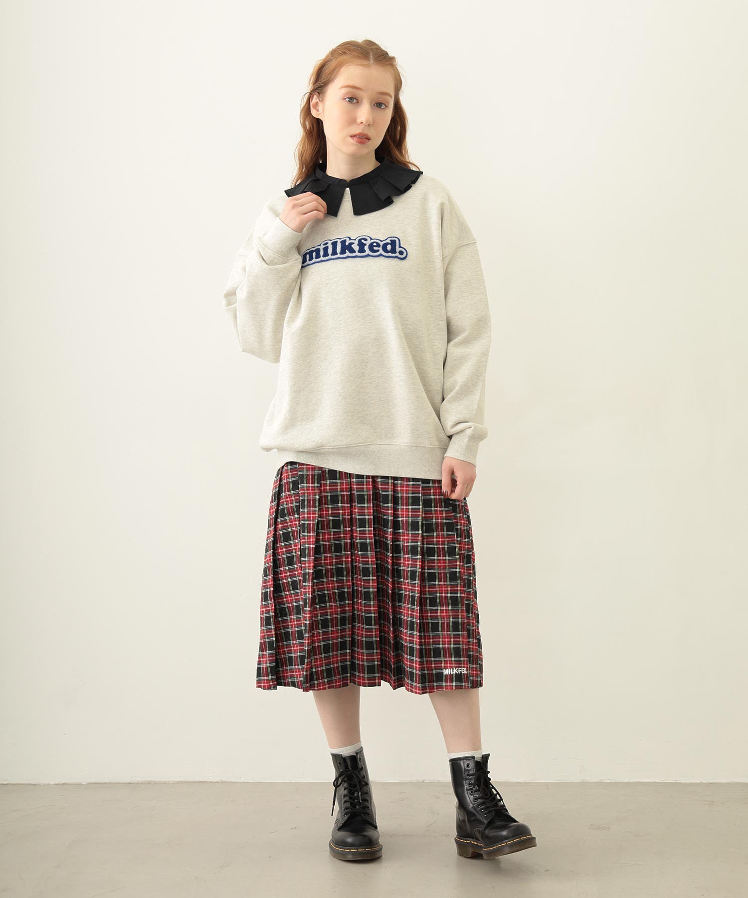PLEATED PLAID SKIRT