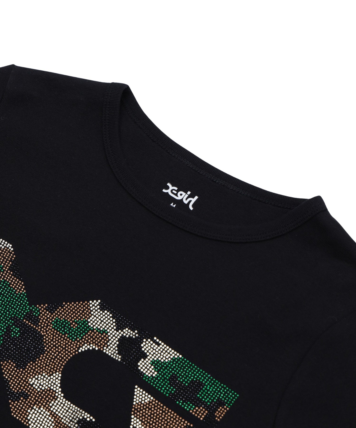 RHINESTONE CAMO LOGO L/S COMPACT TOP