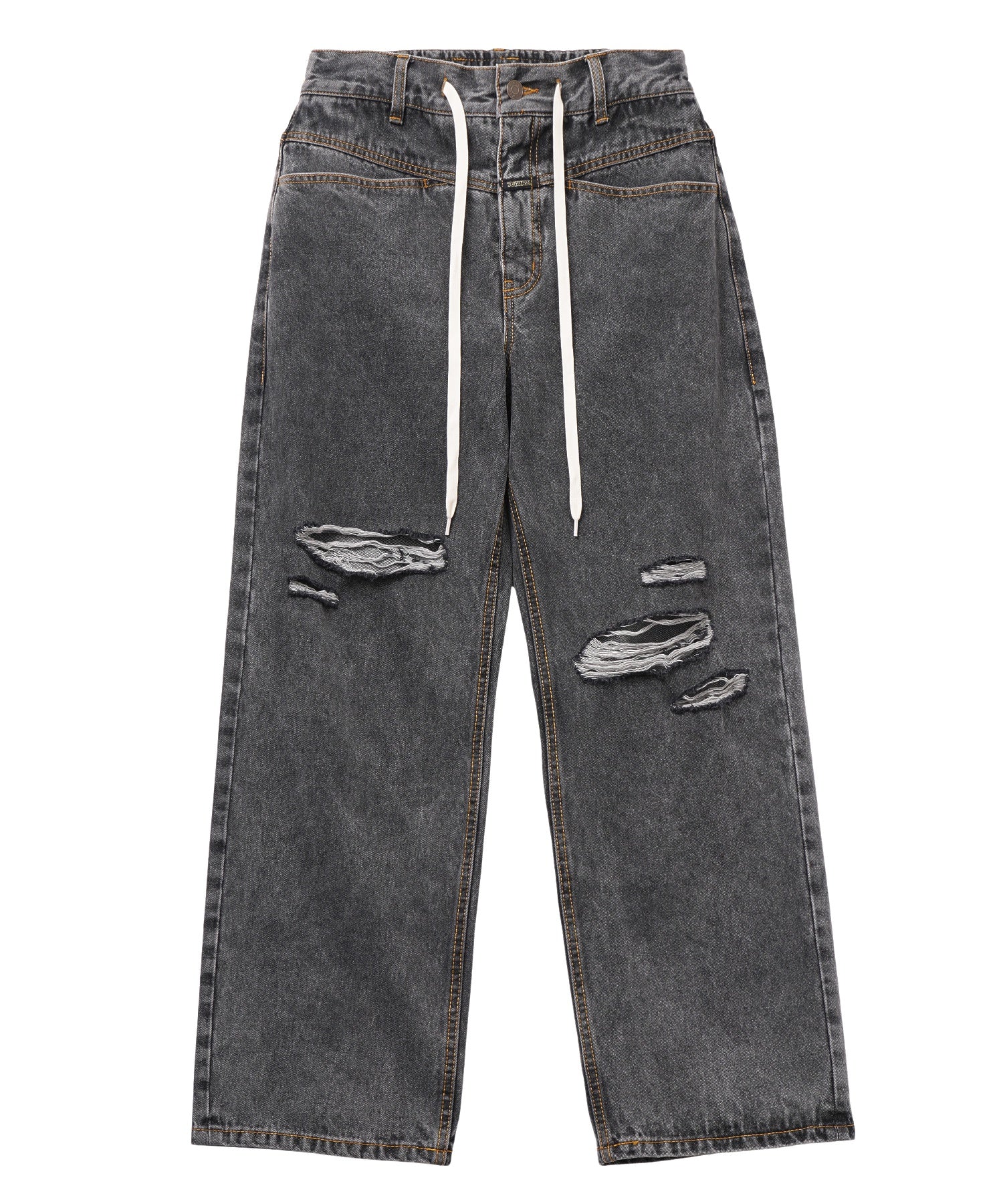 DRAWSTRING DENIM PANTS