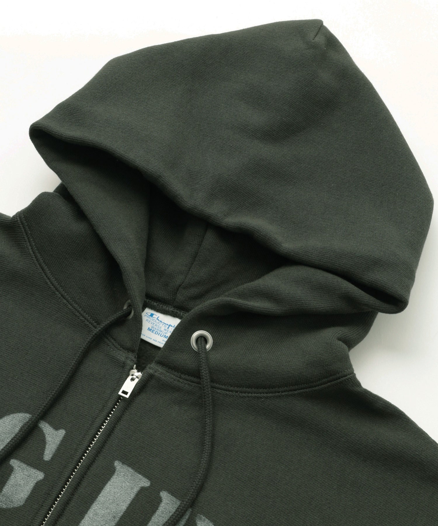 X-girl × Champion REVERSE WEAVE STENCIL LOGO ZIP UP HOODIE