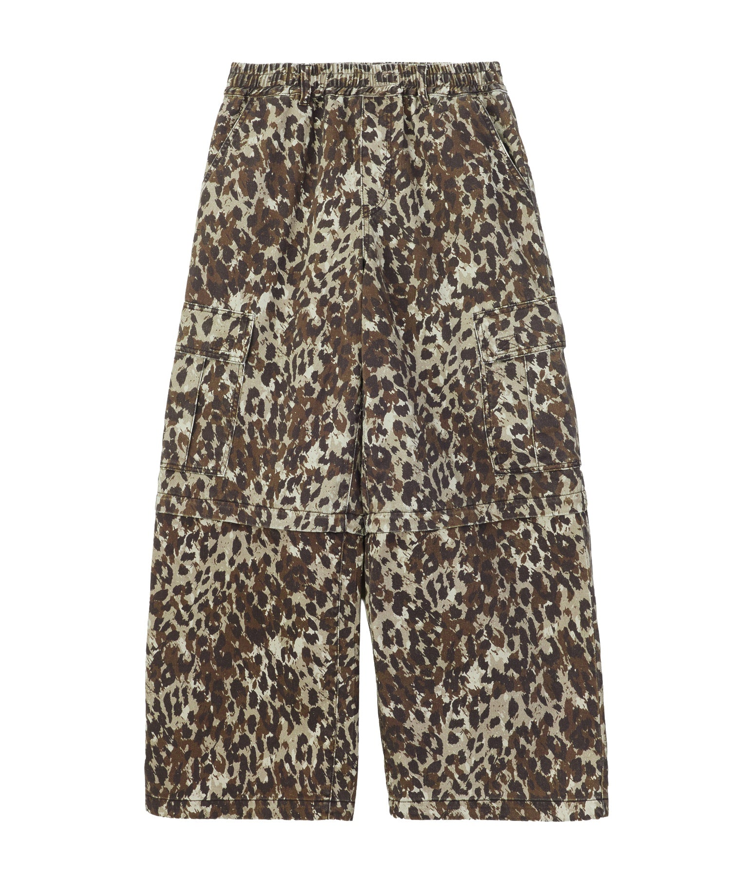 EMBLEM POCKET 2WAY WIDE LEG CARGO PANTS