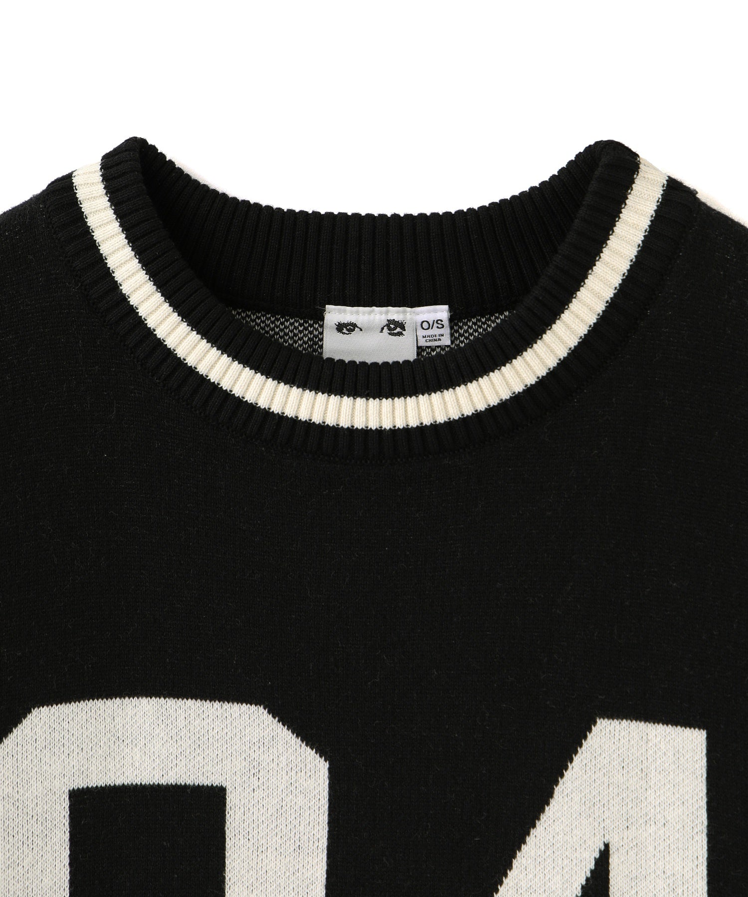 NUMBERING JACQUARD KNIT TOP