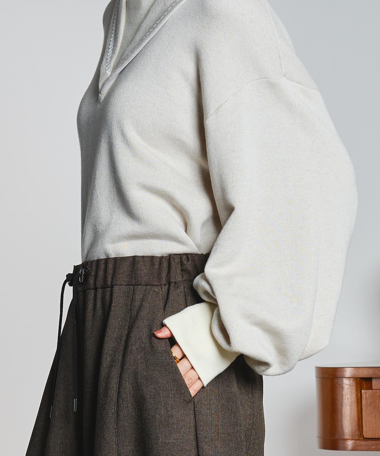 mici/SAILOR COLLAR FRENCH TERRY TOP