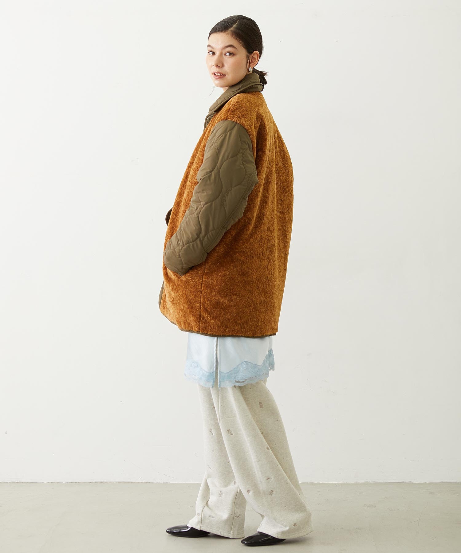 REVERSIBLE QUILTED LOGO LONG COAT