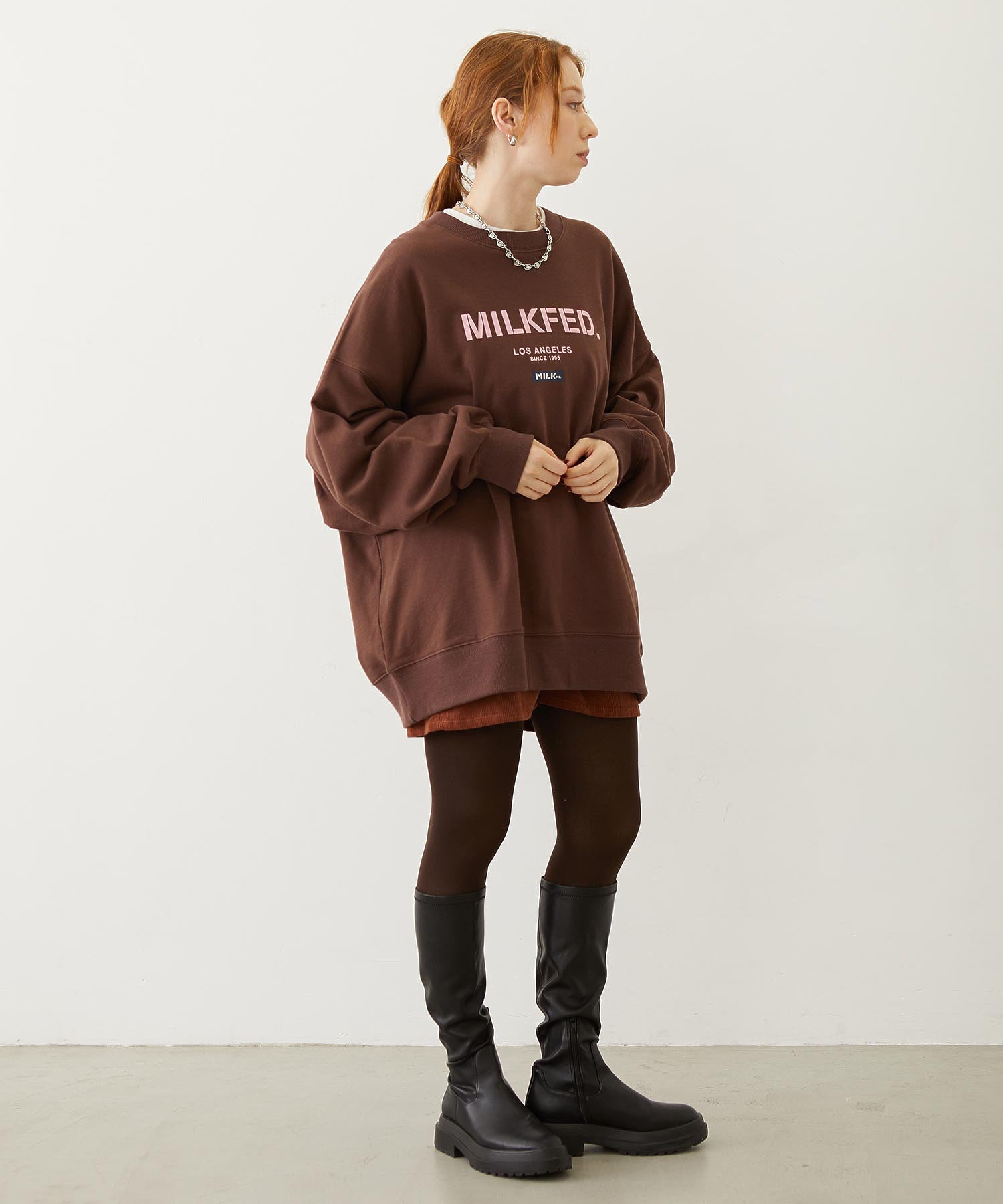 STENCIL AND BAR LOGO BIG SWEAT TOP
